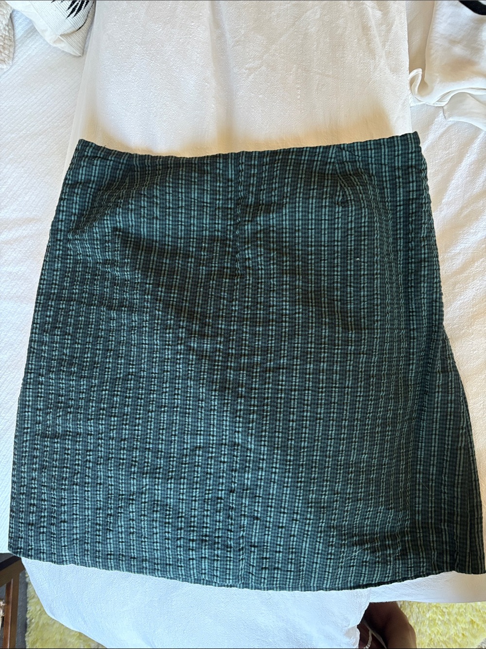 Thrills Green Stripe Plaid Mini Skirt Large